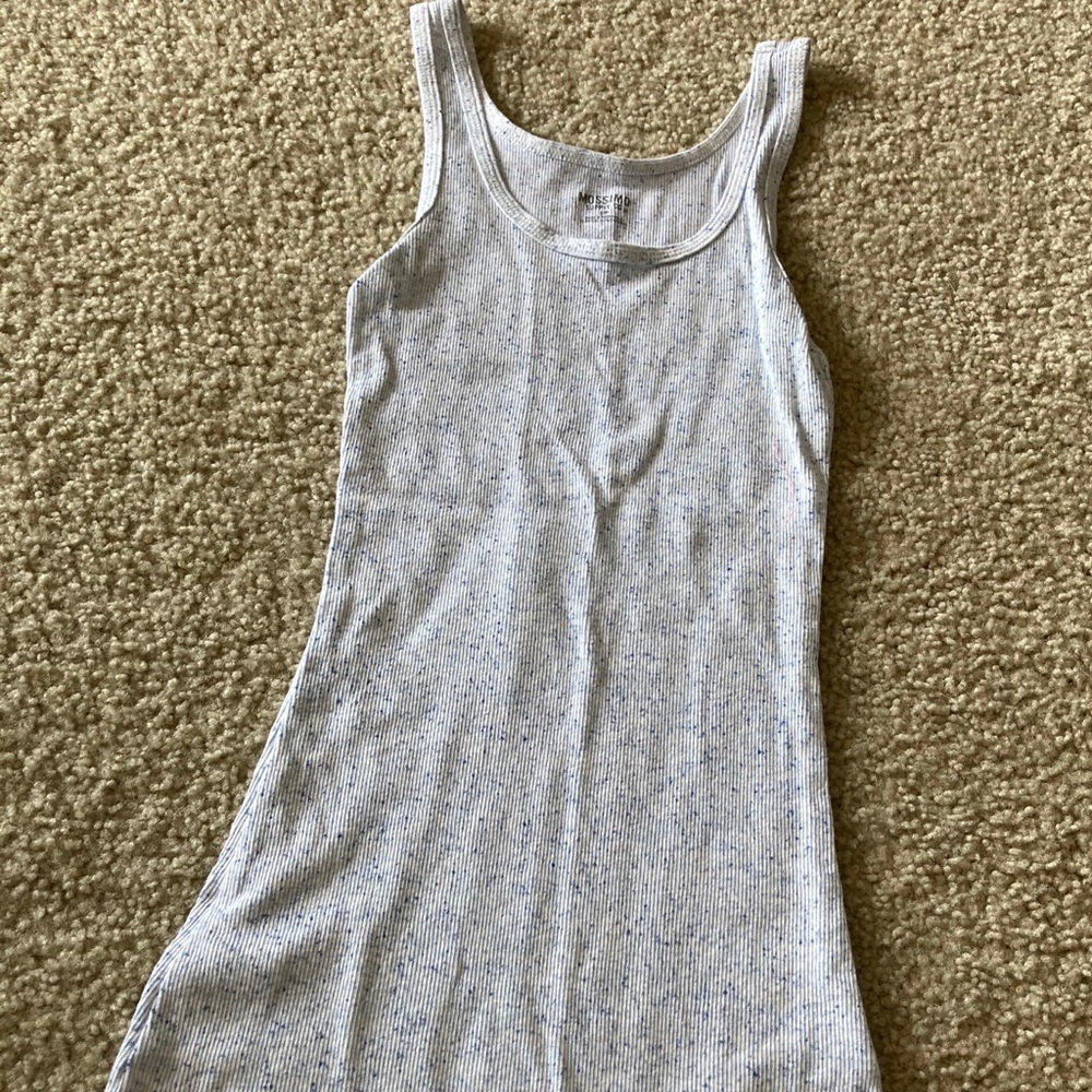 Blue flecked tank top